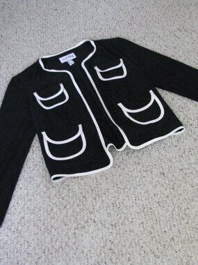 Joseph Ribkoff Black and Cream Short Jacket